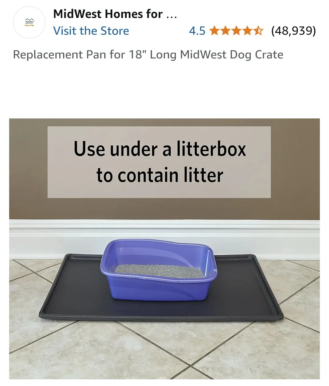 Replacement Pan for 18" Long MidWest Dog Crate image indicator(5)