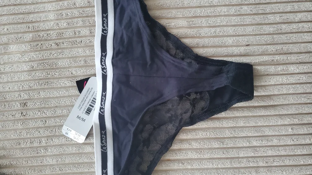 NEW La Senza Black Lace Thong + Panty- Size M image indicator(3)