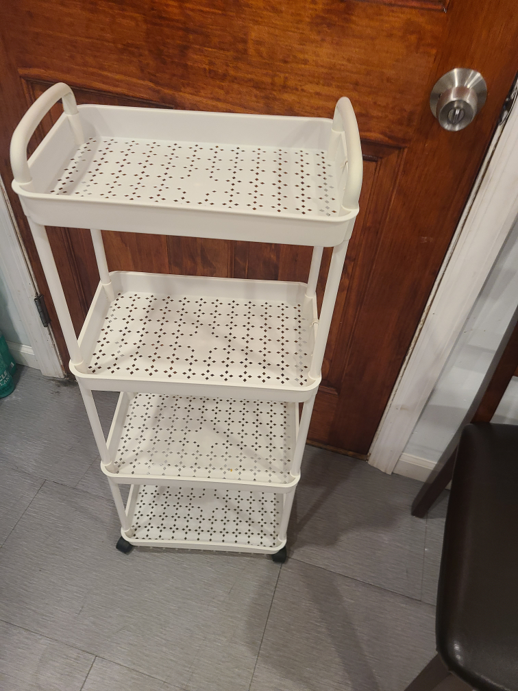 White 4-Tier Rolling Utility Cart