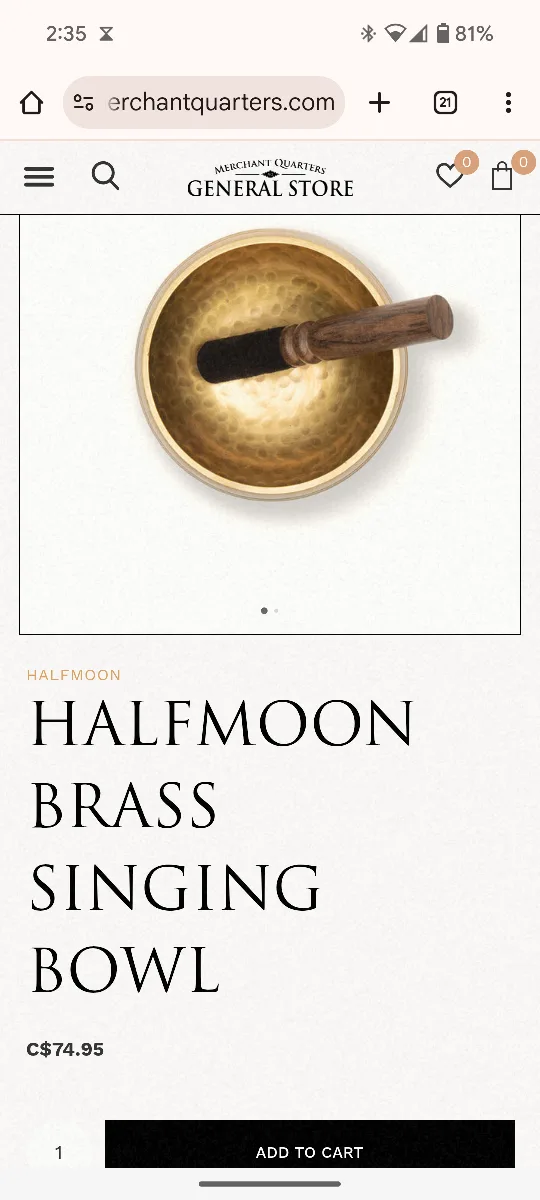 BNIB Halfmoon Brass Singing Bowl Set image indicator(5)