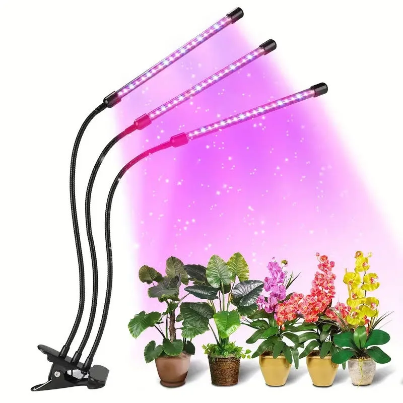 3-Head Indoor Plant Grow Light Lamp with Adjustable Gooseneck image indicator(6)