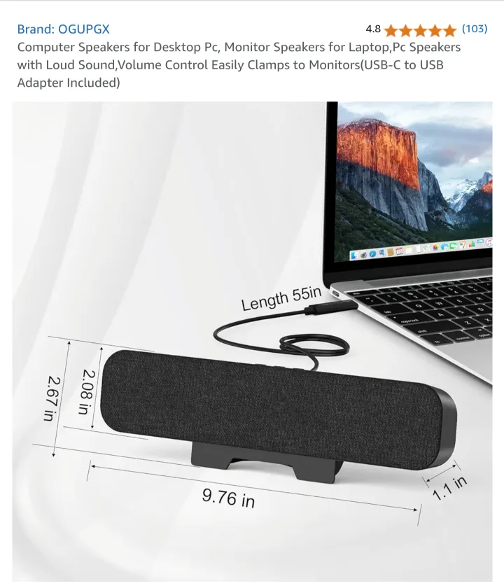 OGUPGX Computer Speakers for Desktop PC image indicator(7)