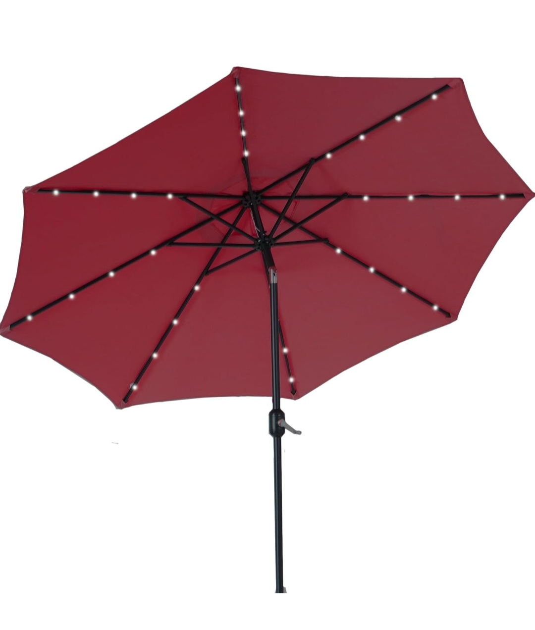 9ft Patio Umbrella with Solar LED Lights