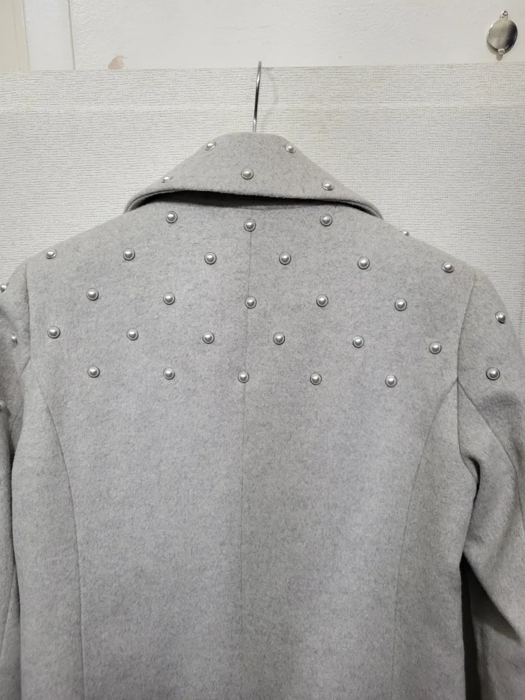 Badgley Mischka Grey Studded/Pearl Coat image indicator(6)