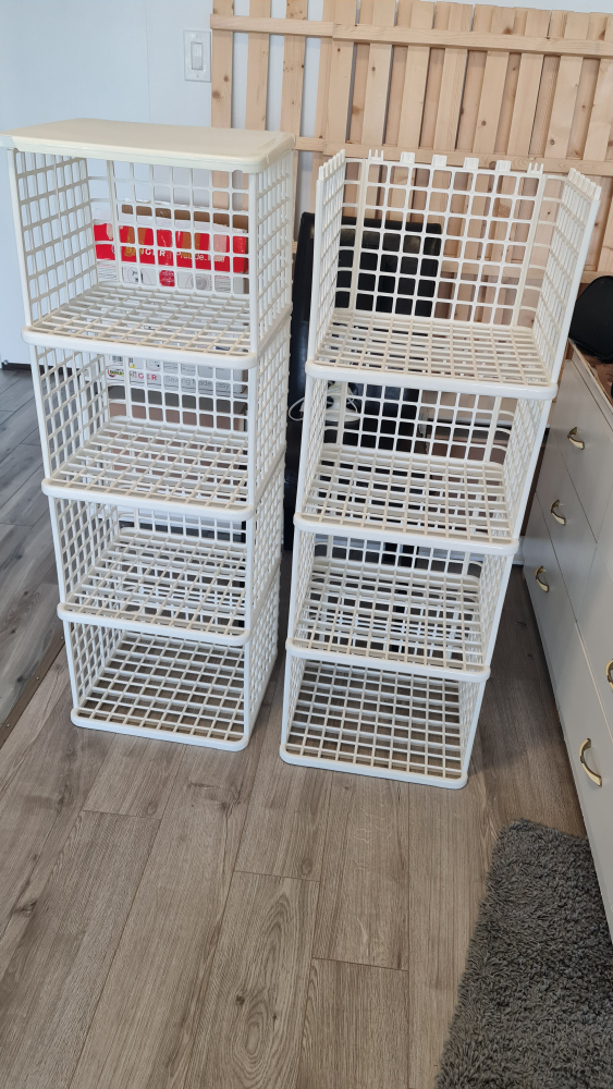 Set of 2 White Plastic Storage Shelves - photo 3