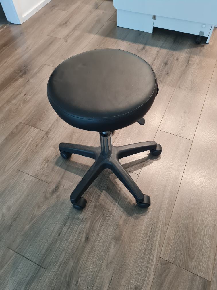 Black Rolling Stool