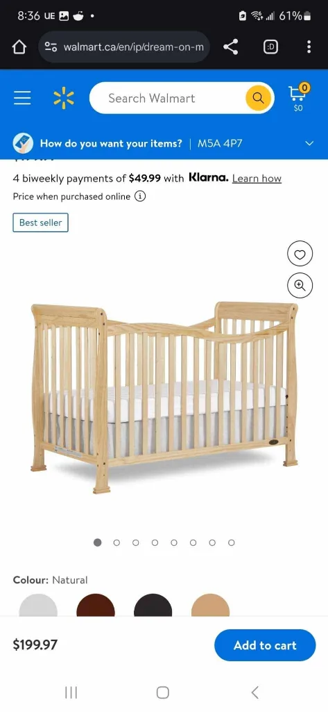 Sell baby crib on sale