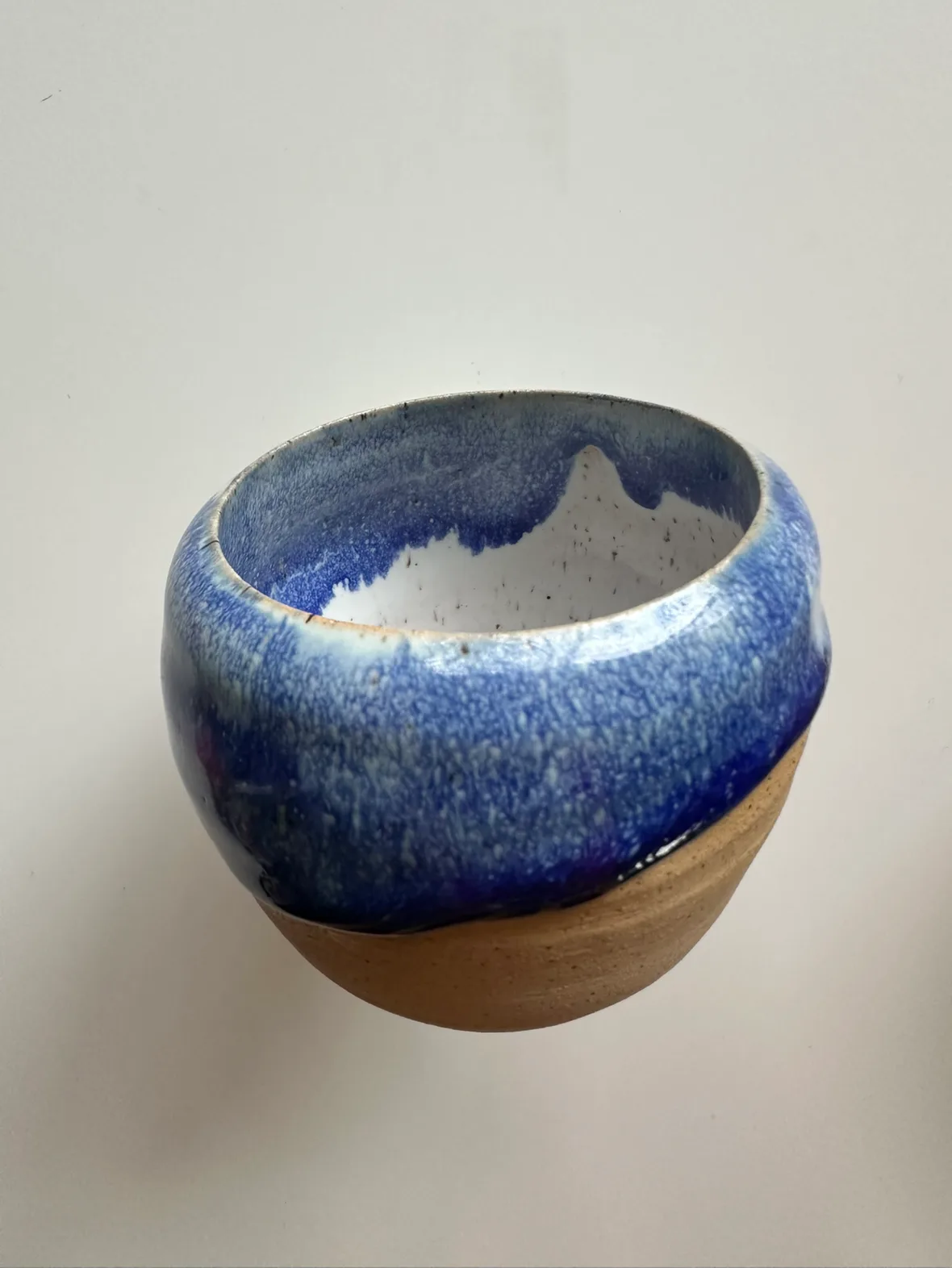 Local Handmade Slanty Blue Ceramic Vase (with hidden foot ring) image indicator(6)