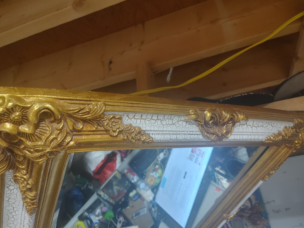 Ornate Gold and White Mirror - photo 2