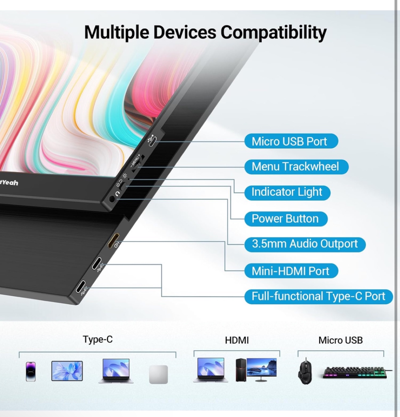 15.6 inch Portable Touchscreen Monitor - photo 4