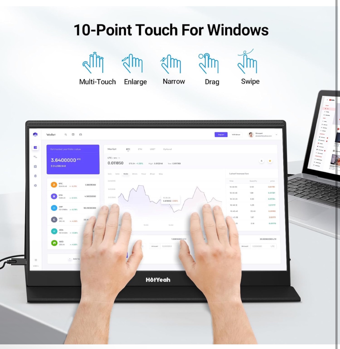 15.6 inch Portable Touchscreen Monitor - photo 2