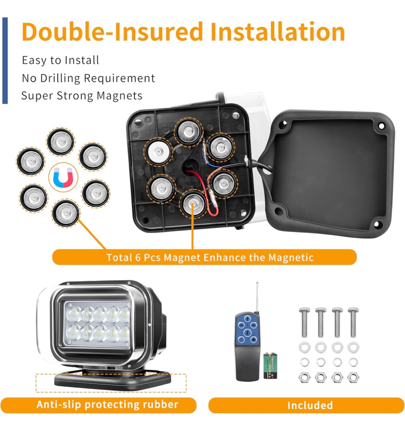 Remote Controlled Magnetic LED Searchlight - photo 3