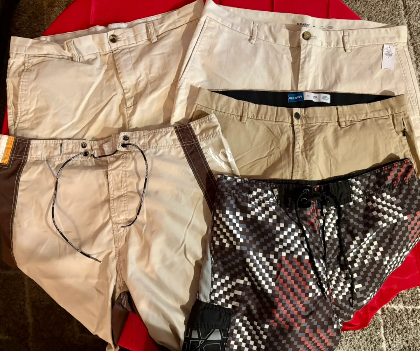 Men's XL,38,40 Swim Shorts and Button Up Shorts Bundle