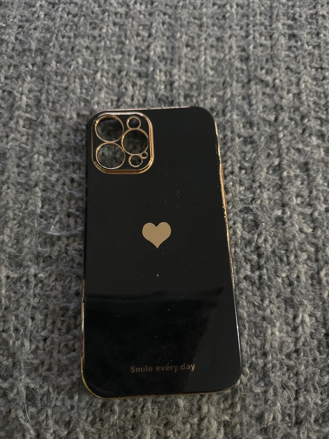 Black iPhone Case with Gold Trim