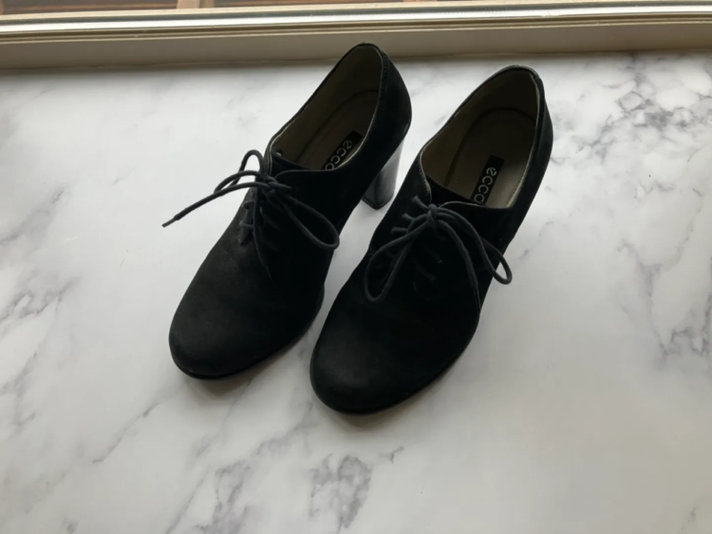 Ecco Black Suede Heeled Ankle Boots image indicator(3)