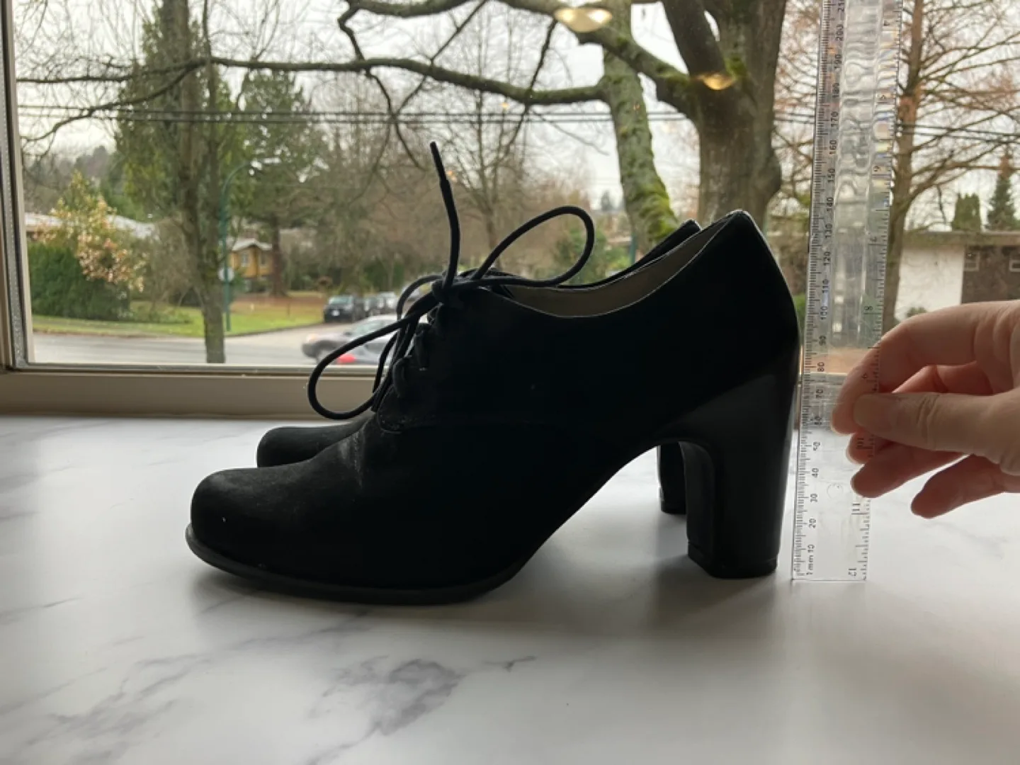 Ecco Black Suede Heeled Ankle Boots image indicator(6)