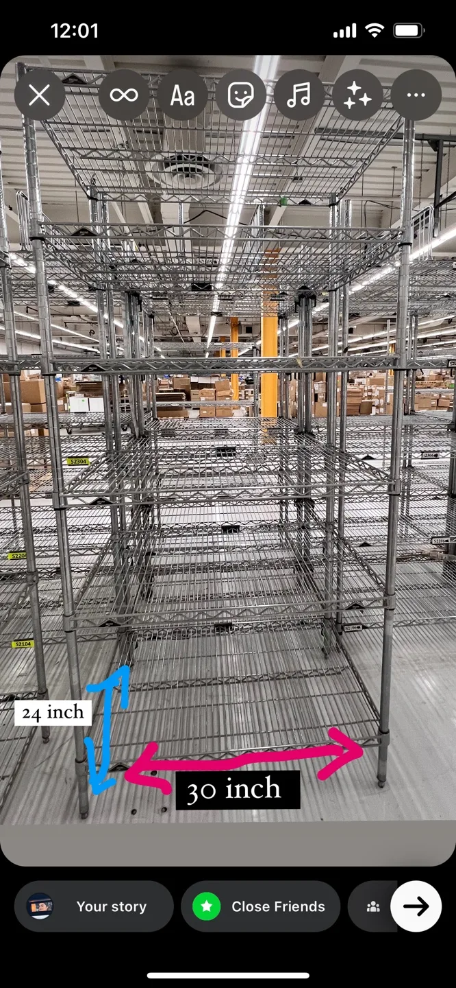 Wire shelving unit - 4 shelves image indicator(3)