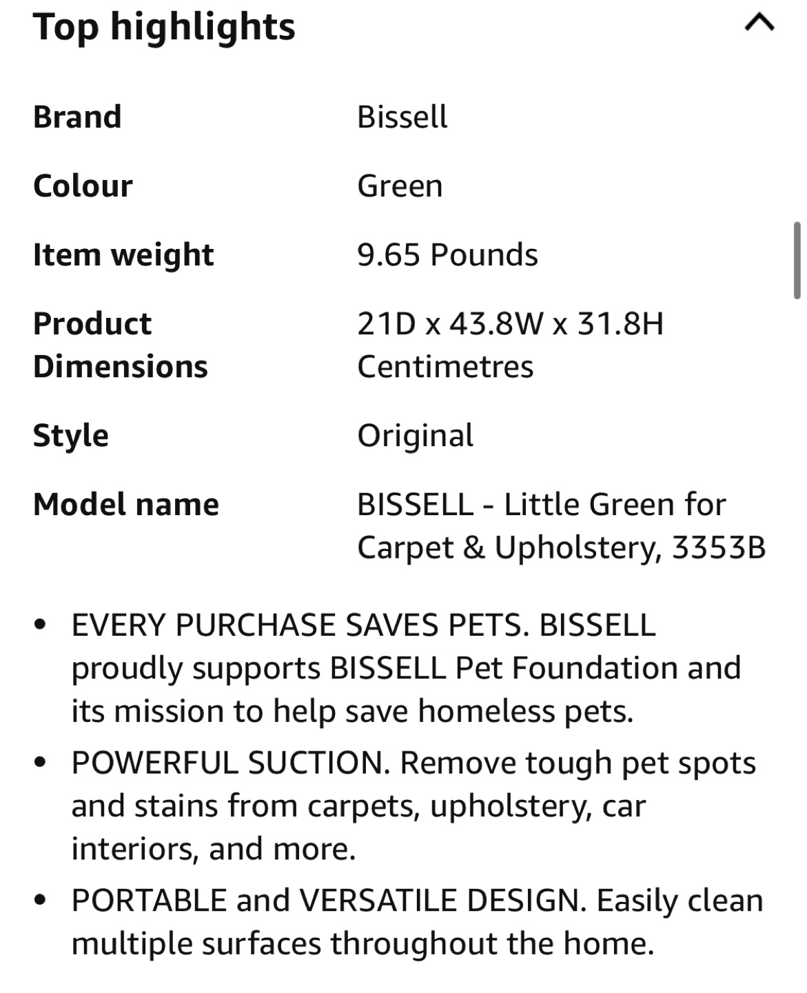 Bissell Little Green Carpet & Upholstery Cleaner - photo 2