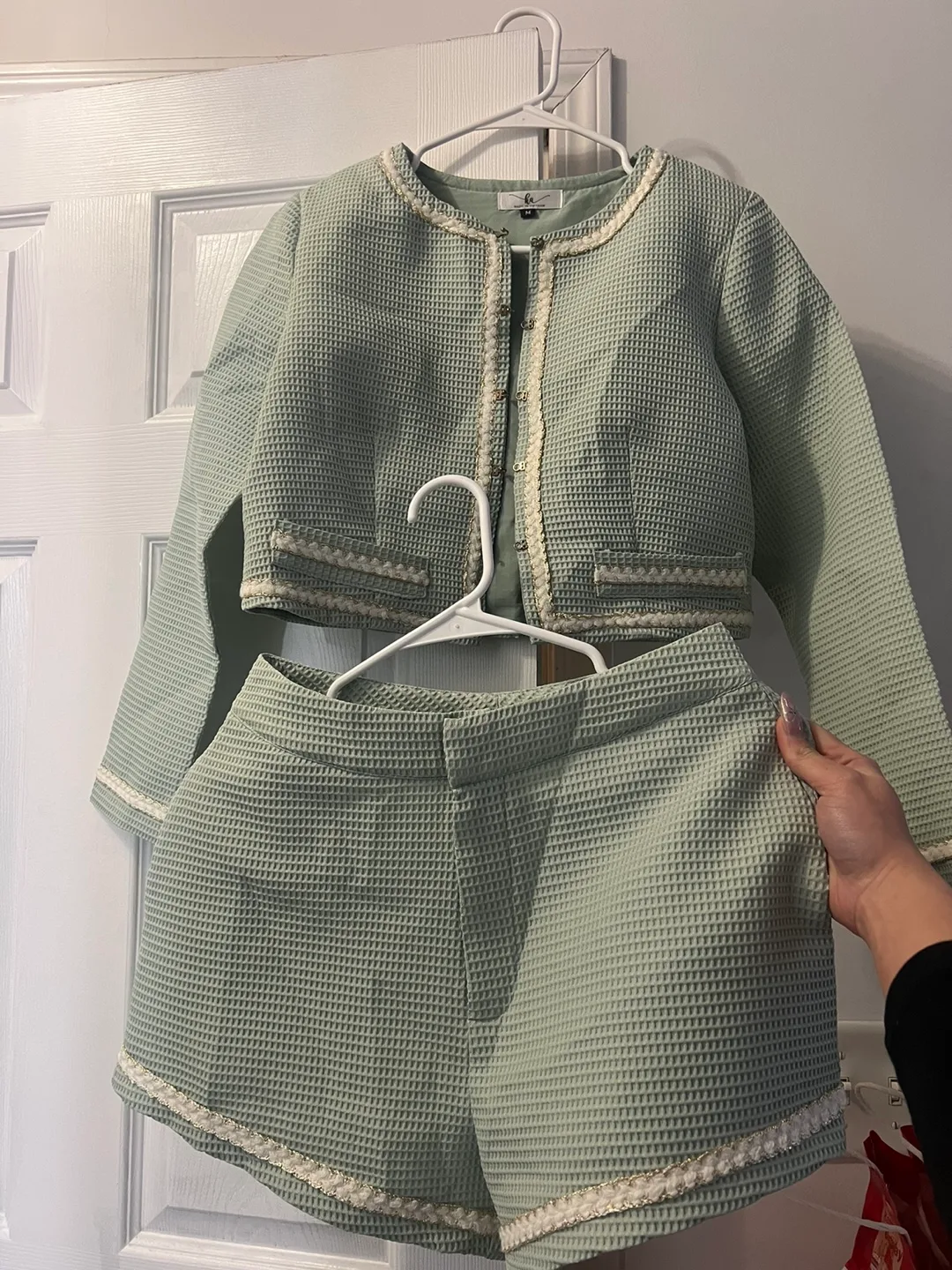Mint Green Blazer and Shorts Set thumbnail