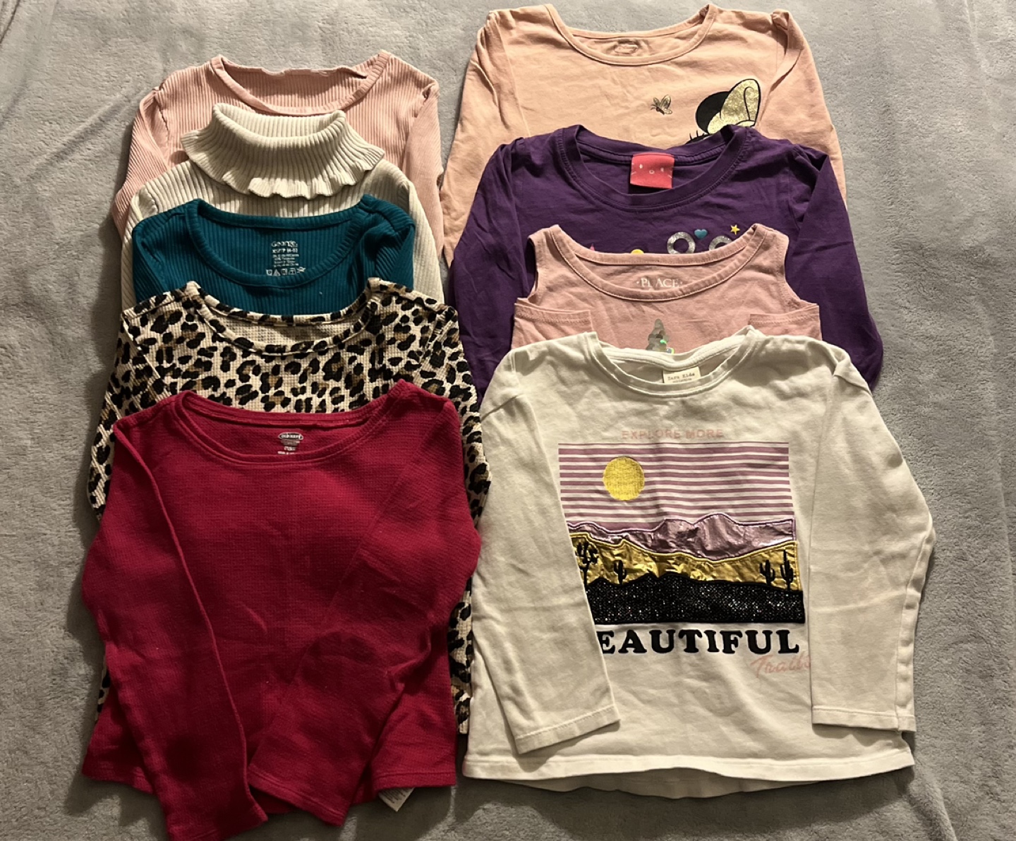 Bundle of Girls' Long Sleeve Shirts (Size 4-5Y)
