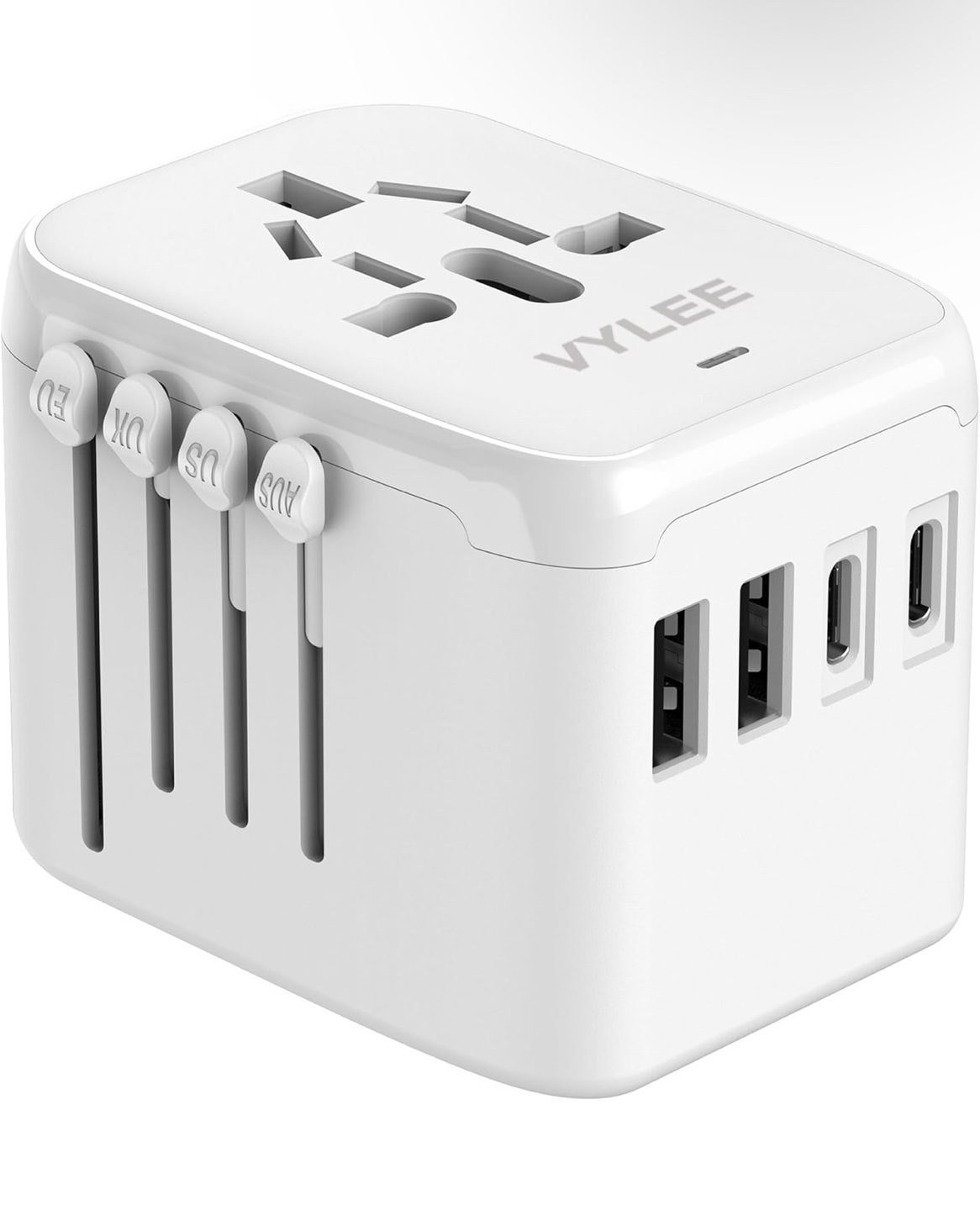 VYLEE Universal Travel Adapter with 2 USB Ports and Type-C Port
