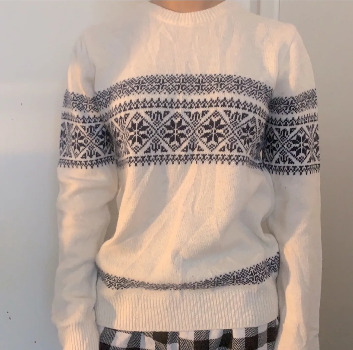100% Lambswool Christmas Fair Isle Pattern Winter Sweater thumbnail