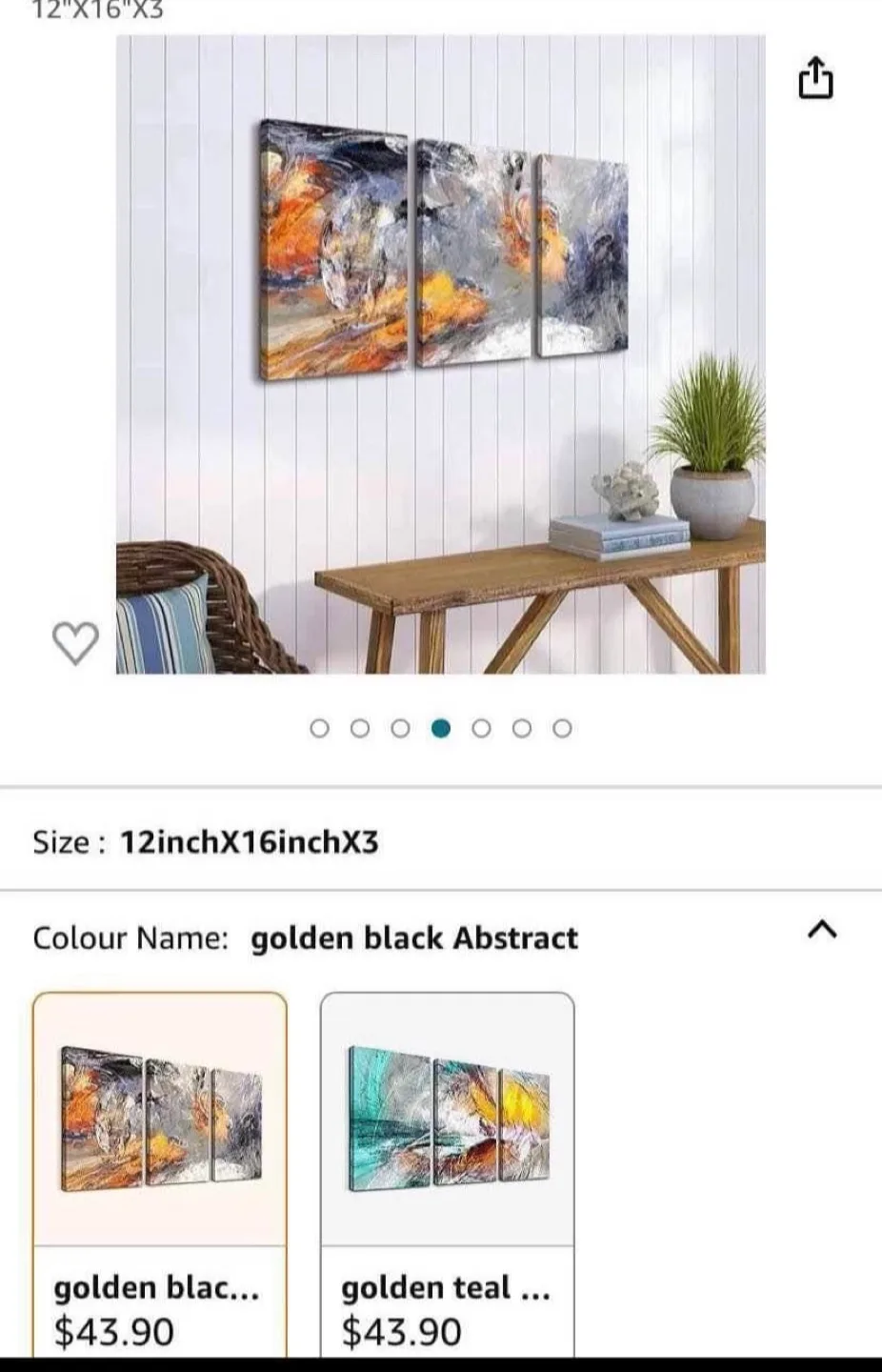 3 Piece Abstract Canvas Wall Art image indicator(2)