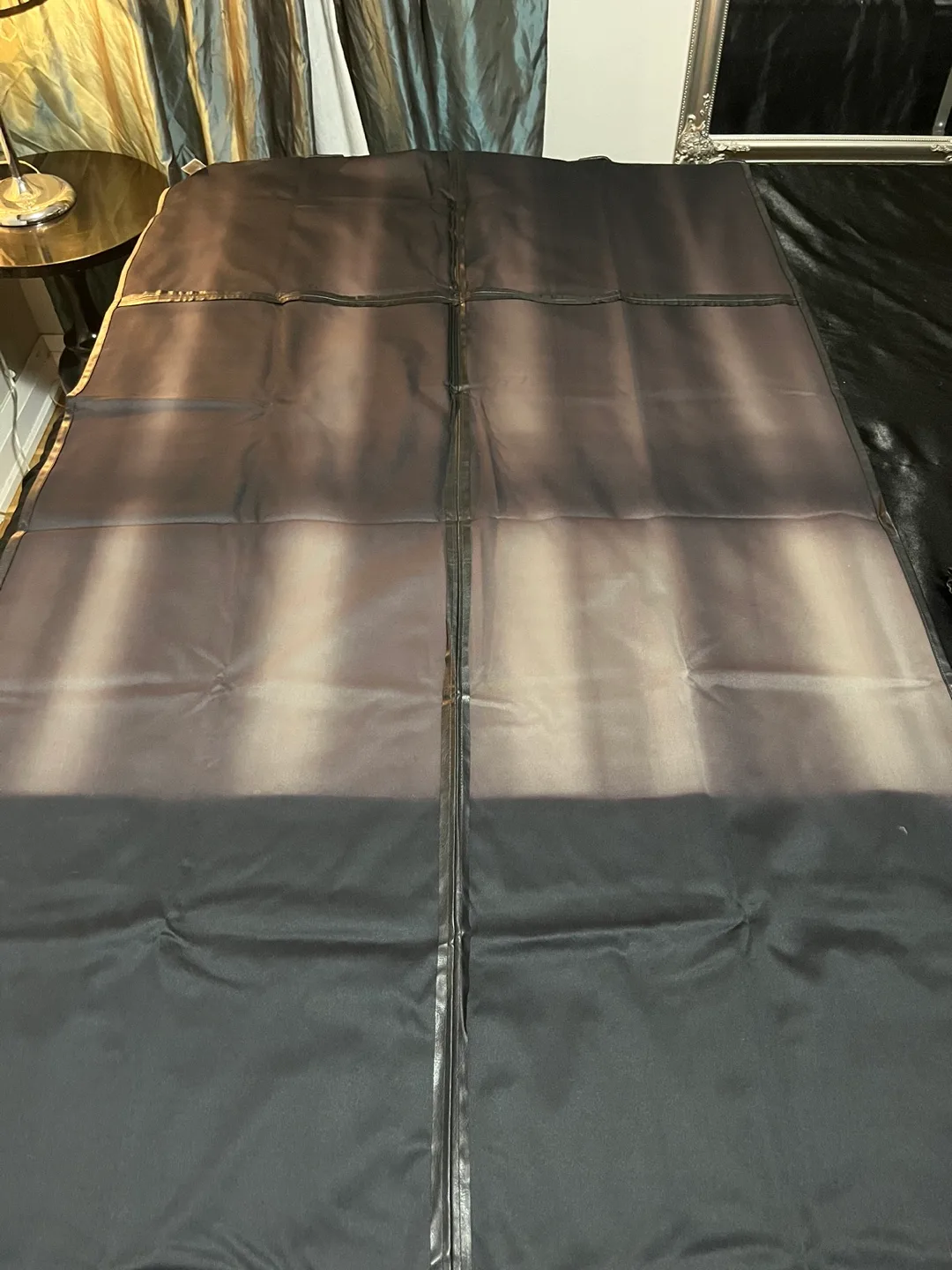 Black Faux Leather Curtains 2 panels #ThriftyPicks image indicator(8)