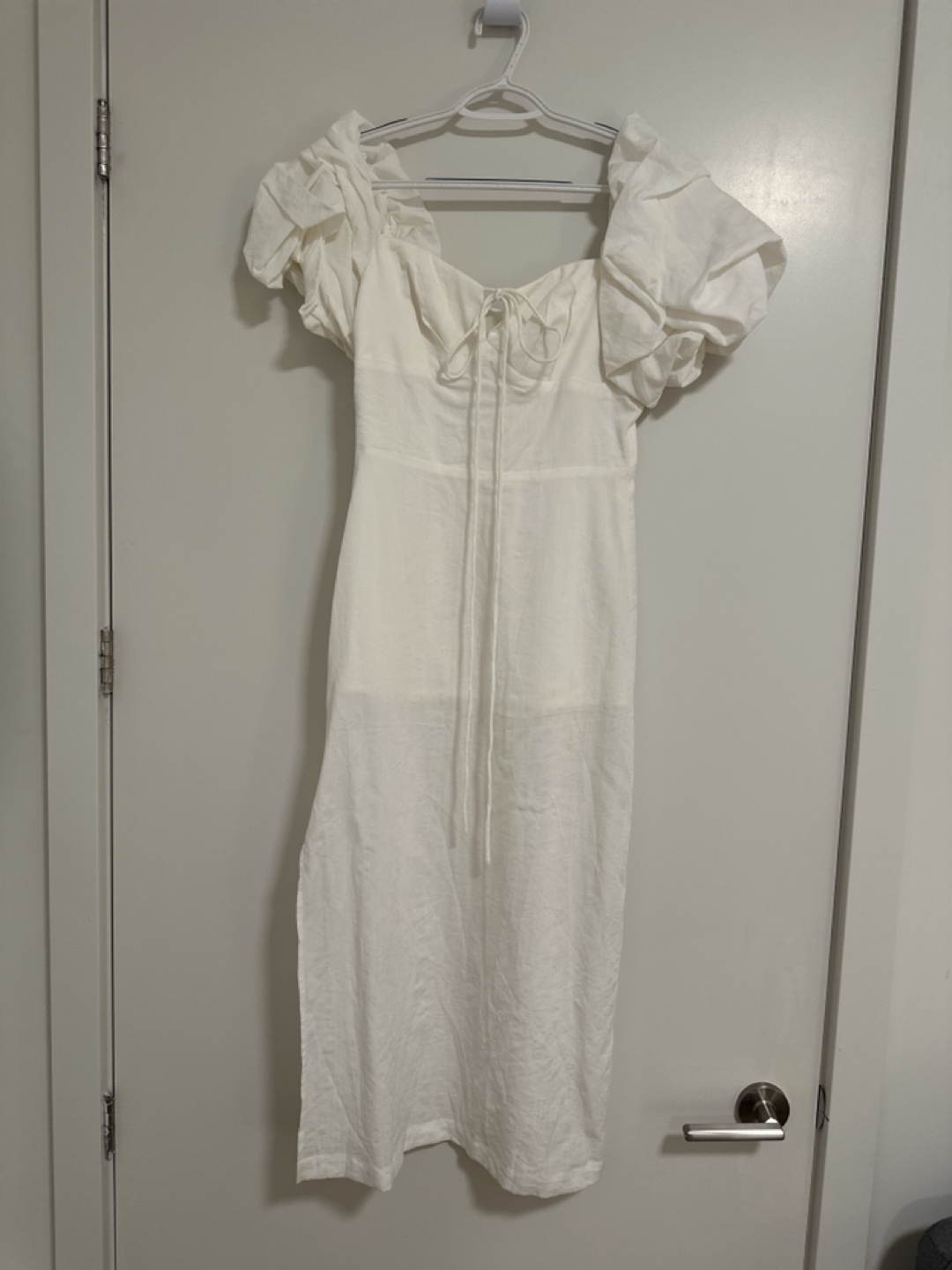 White Puff Sleeve Dress - photo 4