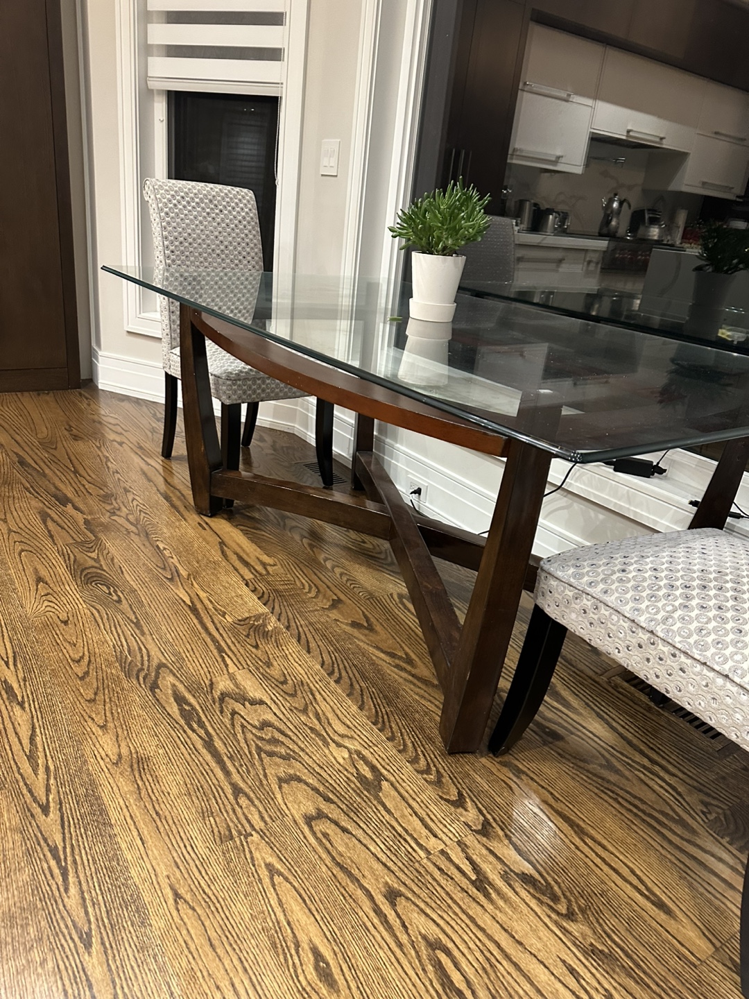 Glass dining table
