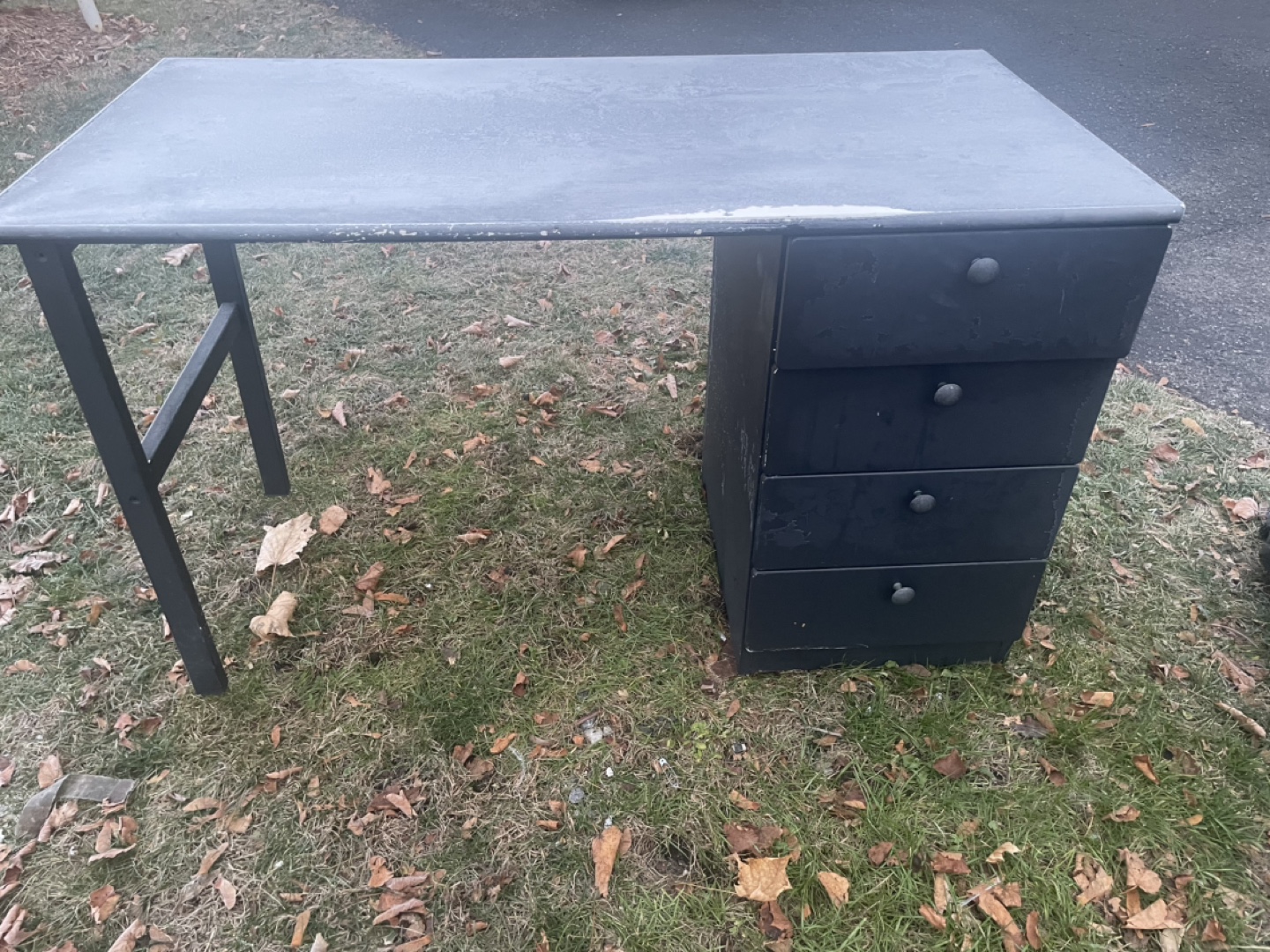 Black Desk with Drawers