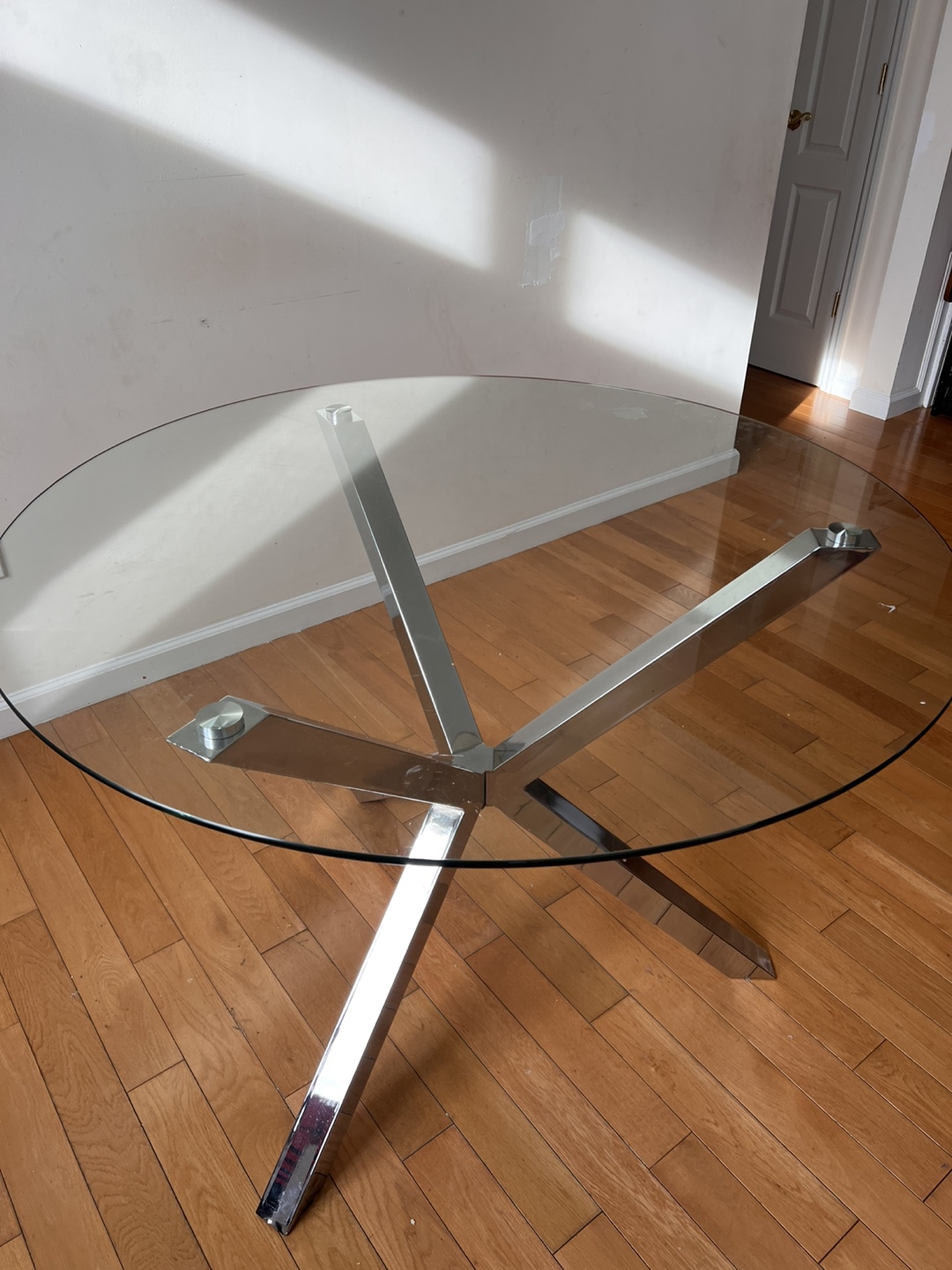 Glass Dining Table with Chrome Base - photo 3