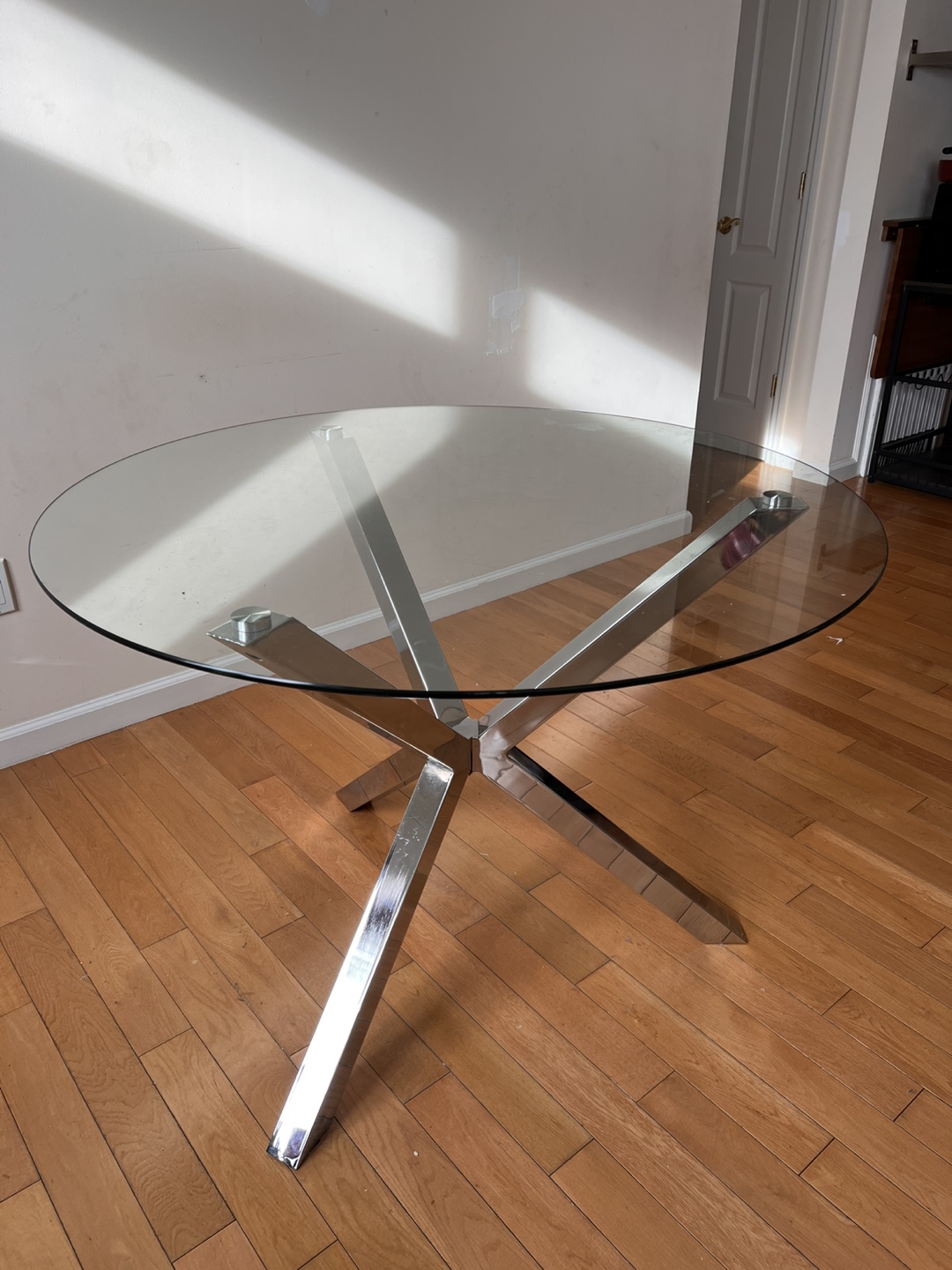 Glass Dining Table with Chrome Base - photo 4