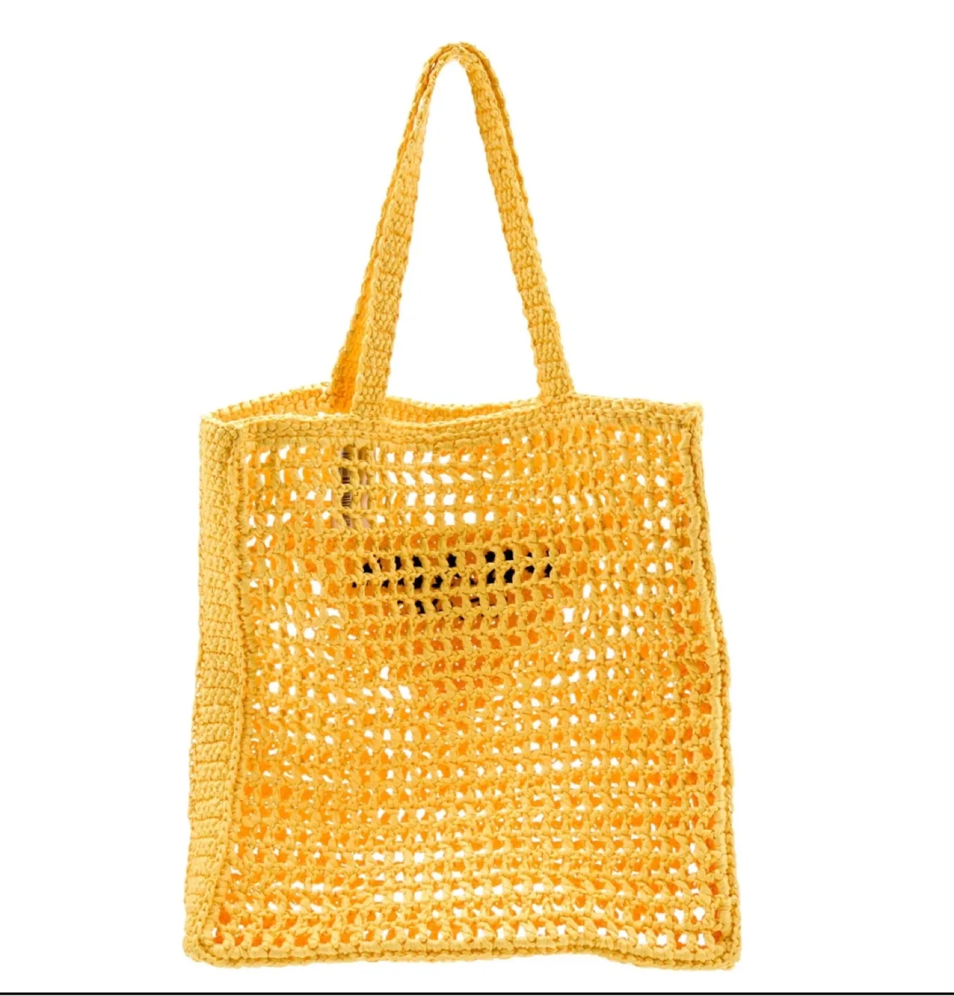 Prada Yellow Crochet Tote Bag image indicator(2)