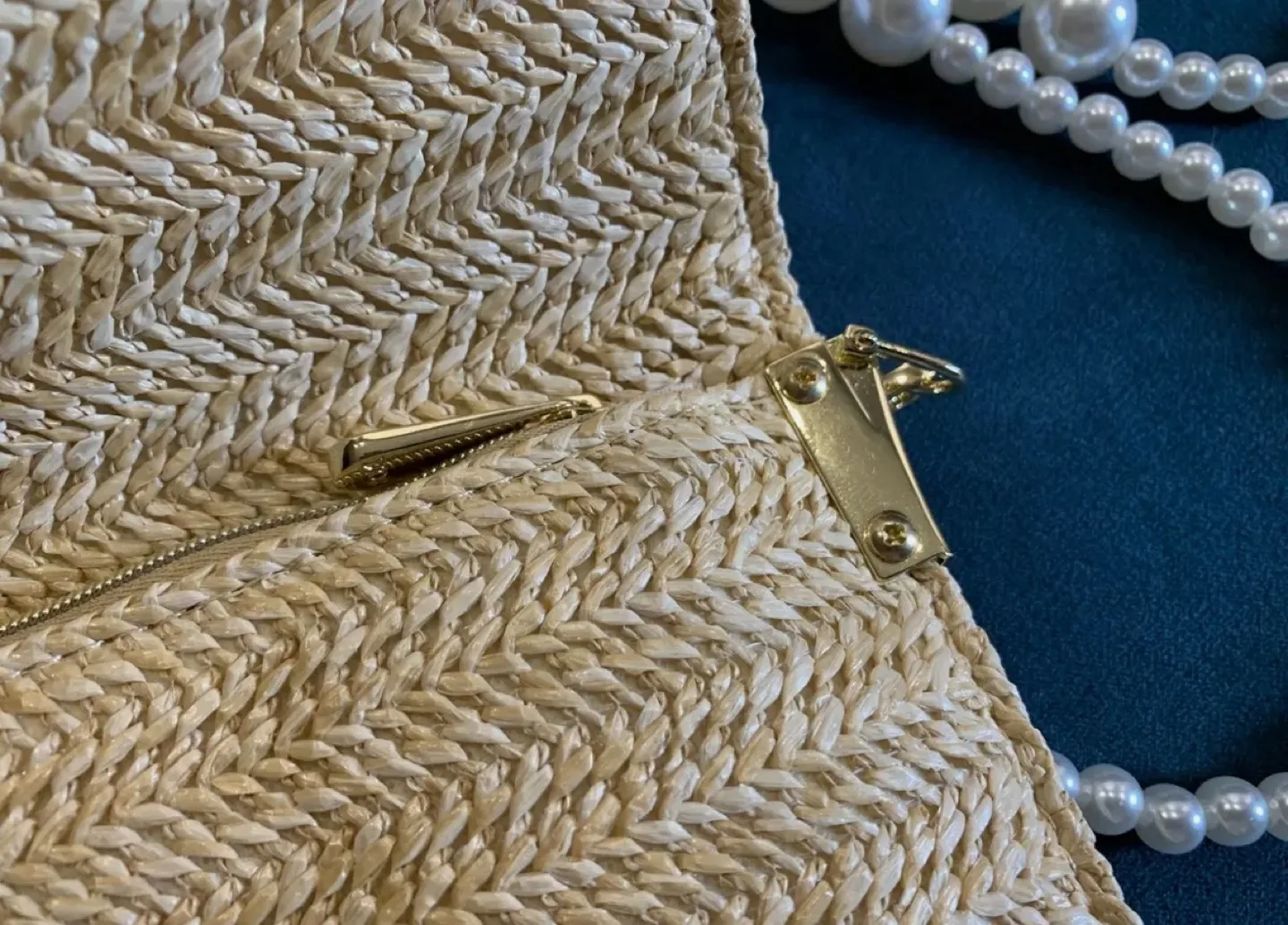 Dior Straw Bag with Pearl Strap image indicator(4)