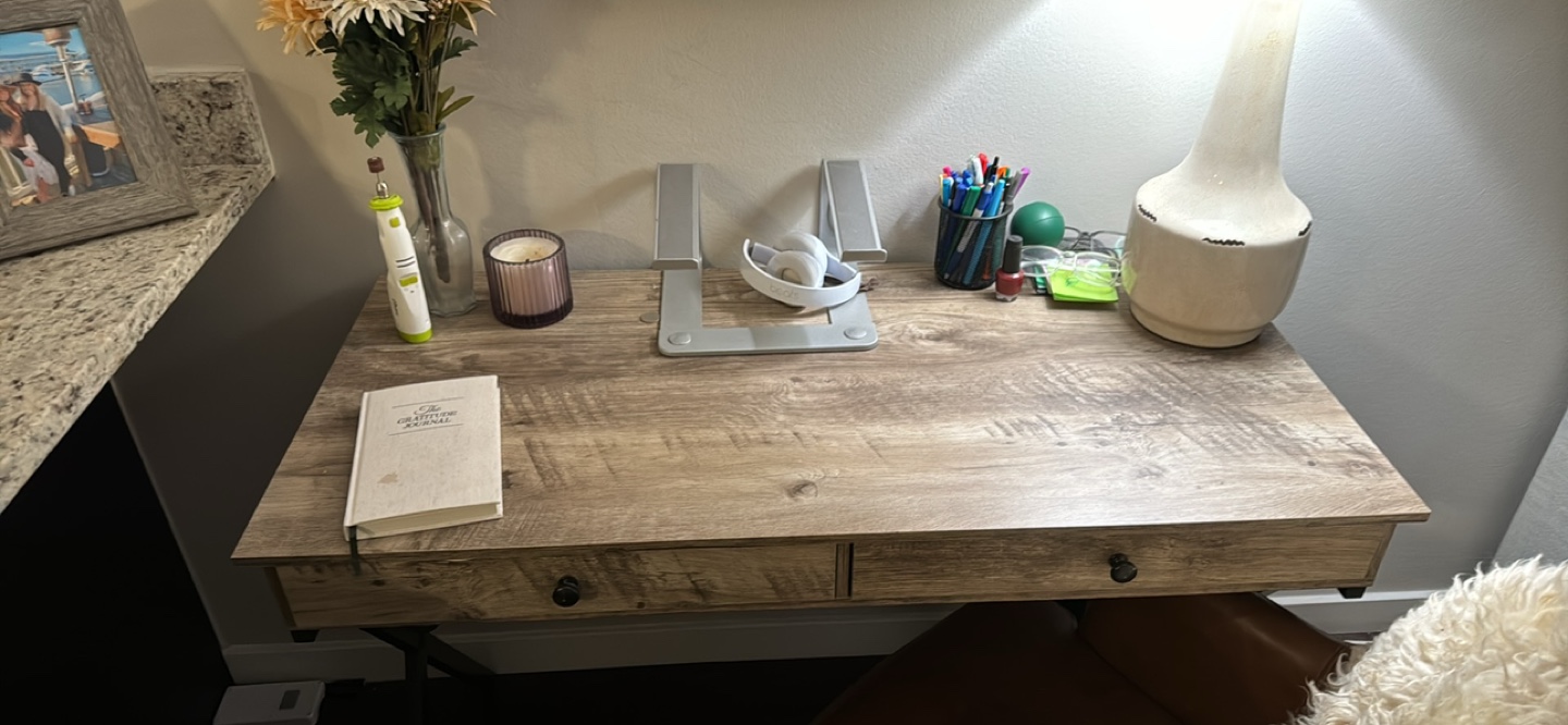 Writing Desk with Black Metal Legs - photo 2