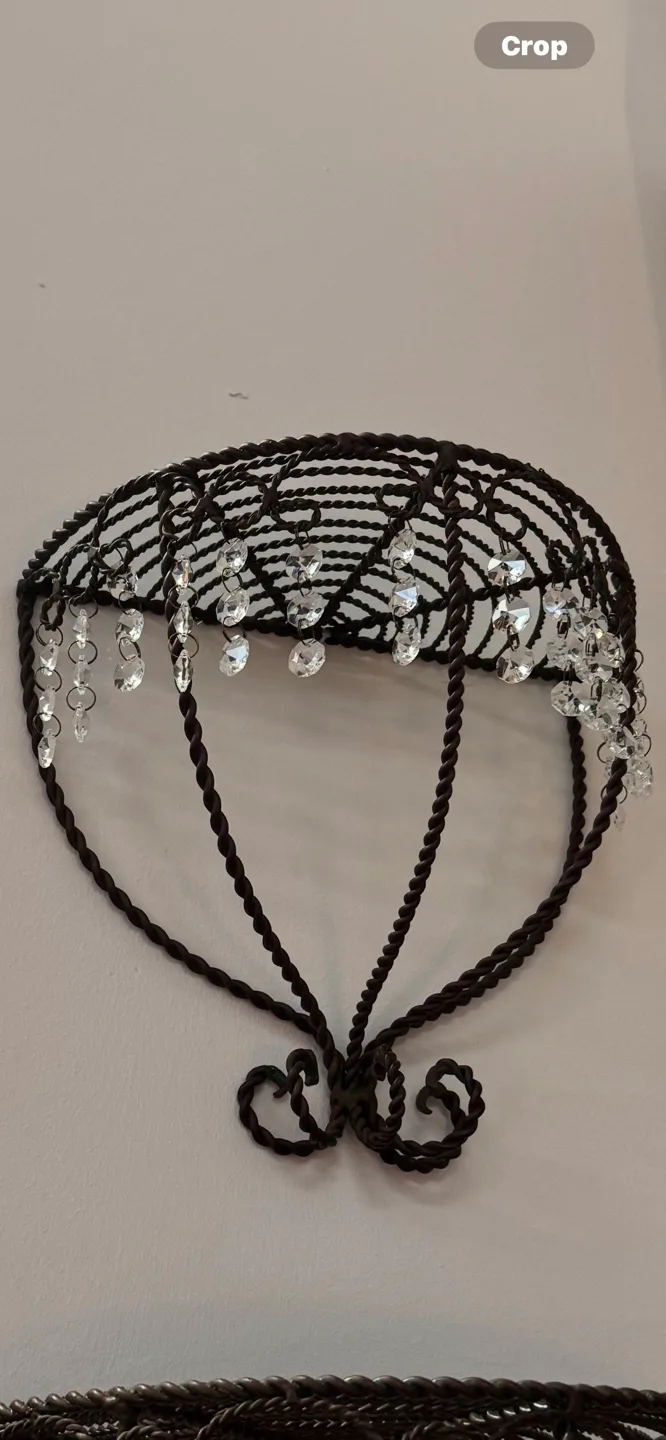 Set of Three Ornate Wire Wall Shelves with Crystal Accents image indicator(2)