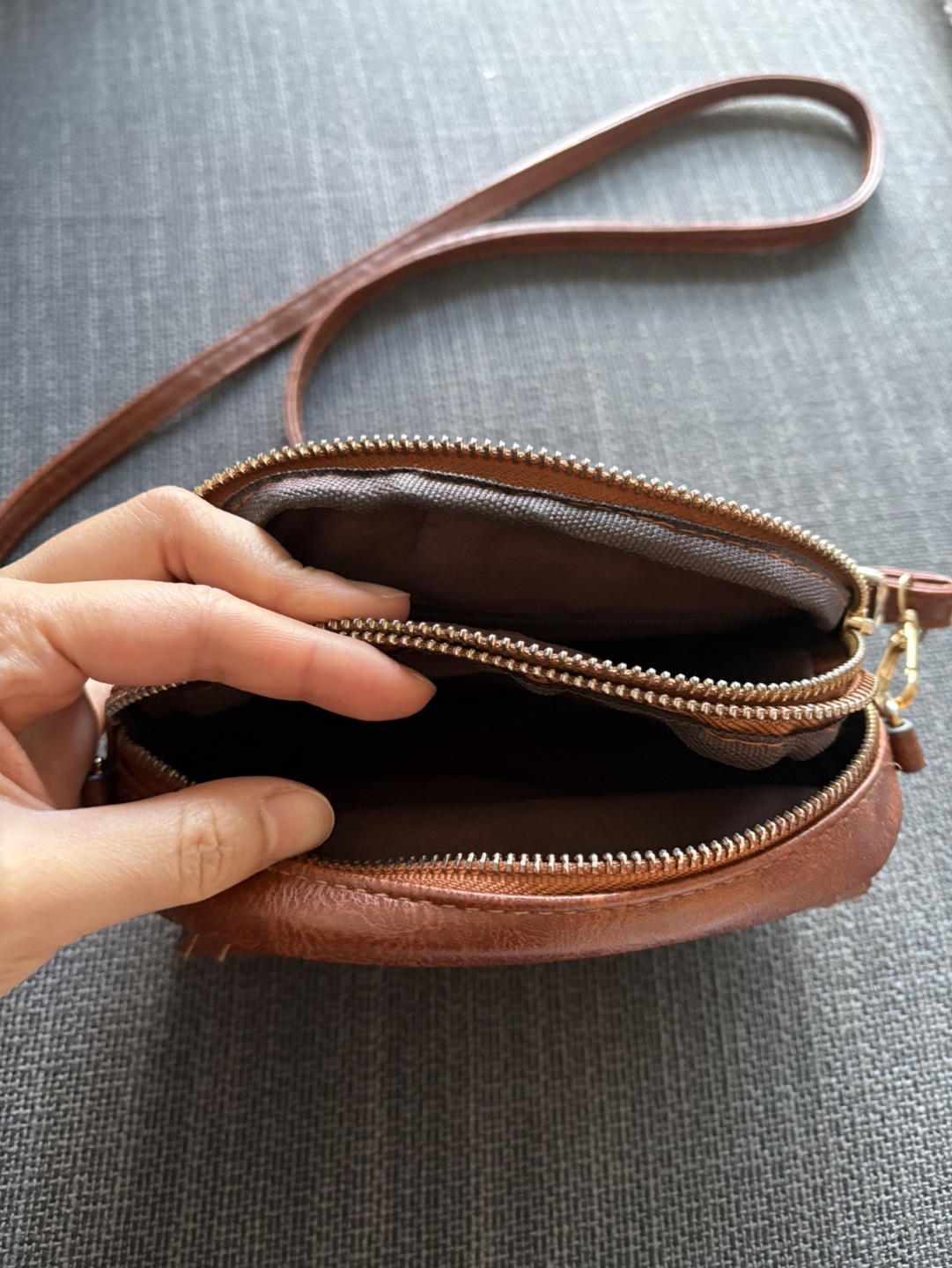 Brown Faux Leather Crossbody Bag - photo 2