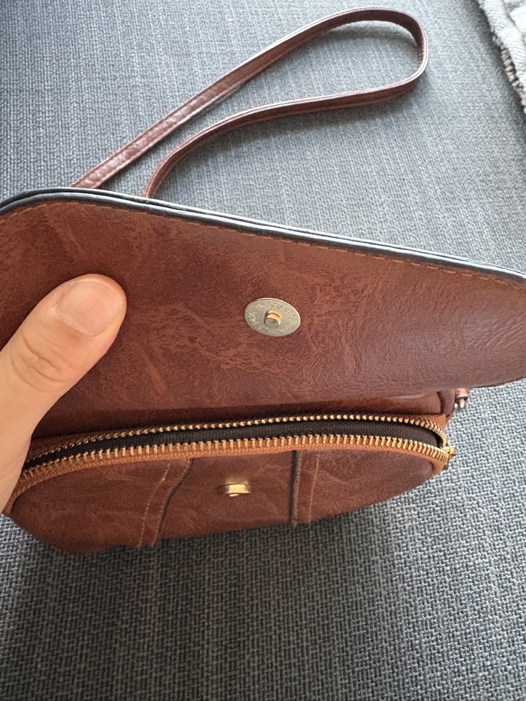 Brown Faux Leather Crossbody Bag - photo 3