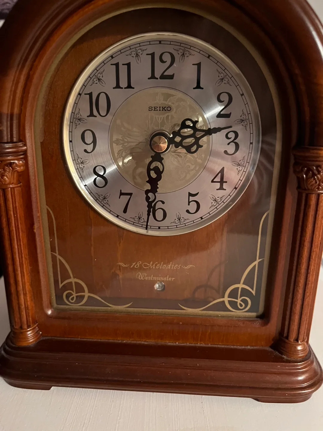 SEIKO Analog Wooden Mantel Clock image indicator(2)