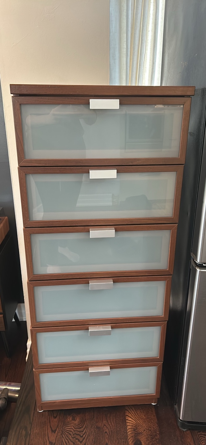 IKEA 5-Drawer Chest with Glass Fronts