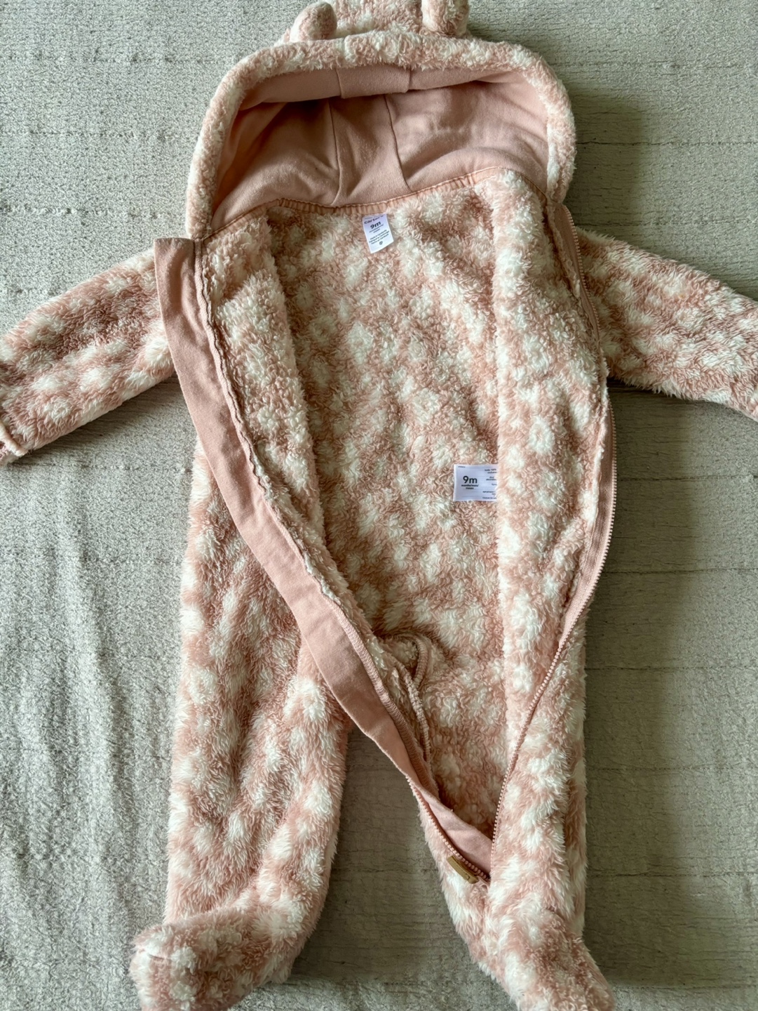 Carter’s Baby Girl Pink Fleece Jumpsuit - photo 2