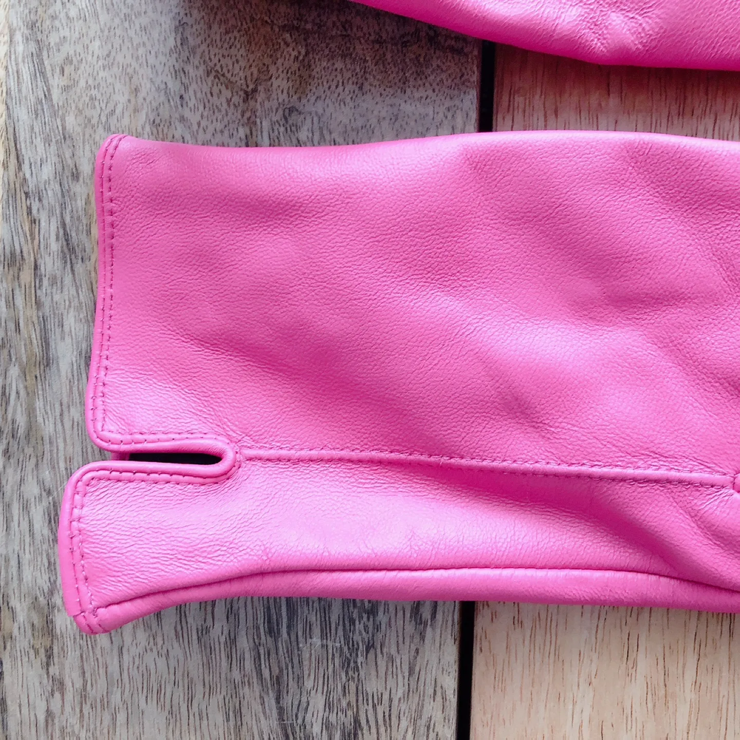 Pink Leather Gloves, Size Large image indicator(6)