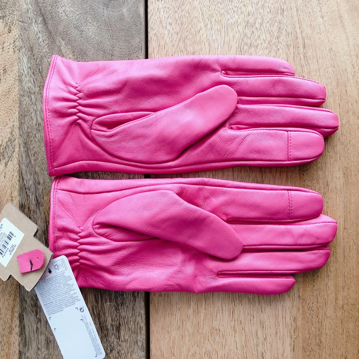 Pink Leather Gloves, Size Large image indicator(3)