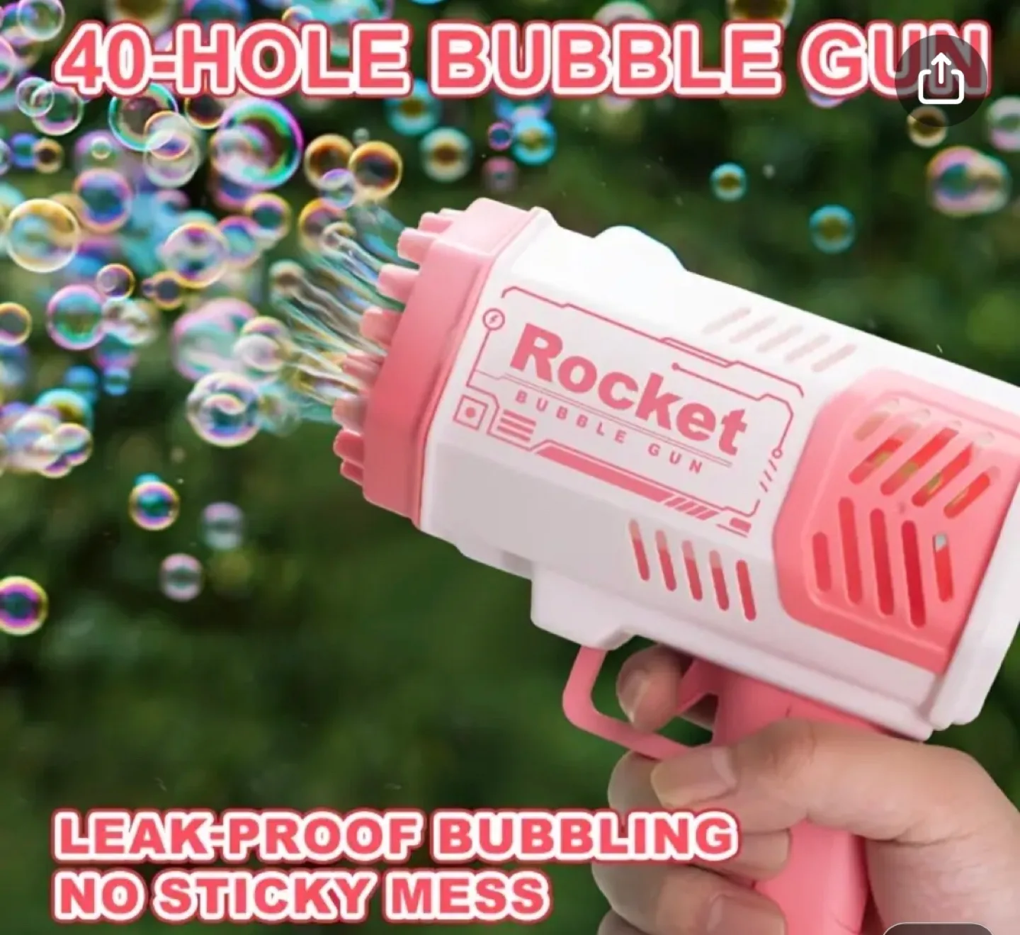 40 hole Electric Pink Bubble Gun Birthday Party #ThriftyPicks image indicator(2)