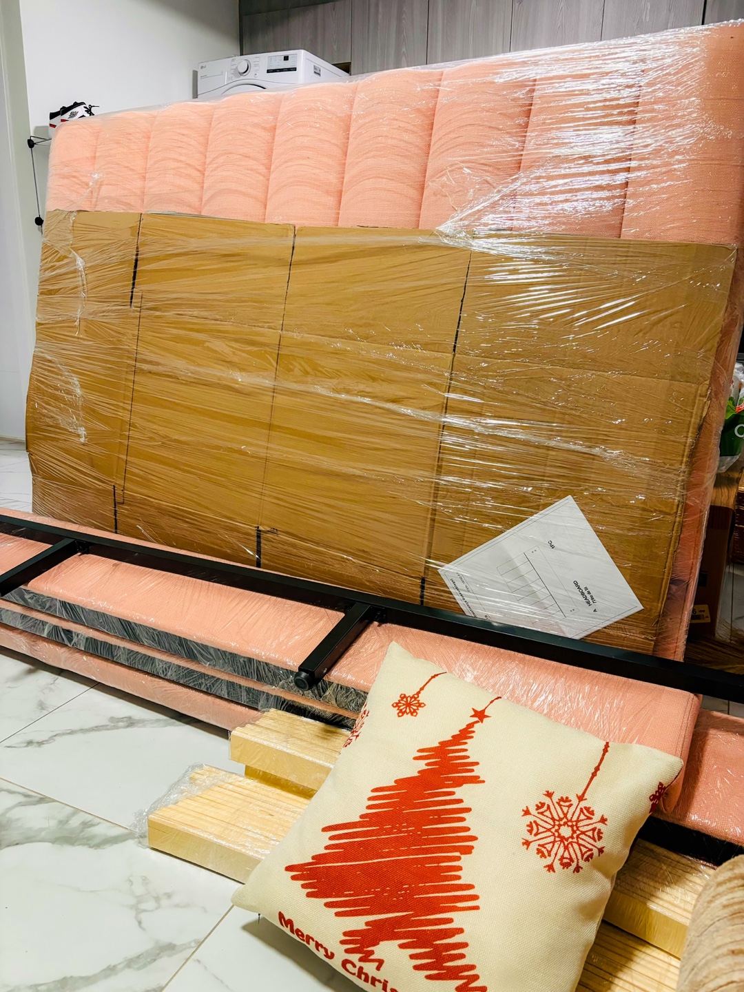 Pink Upholstered Bed Frame