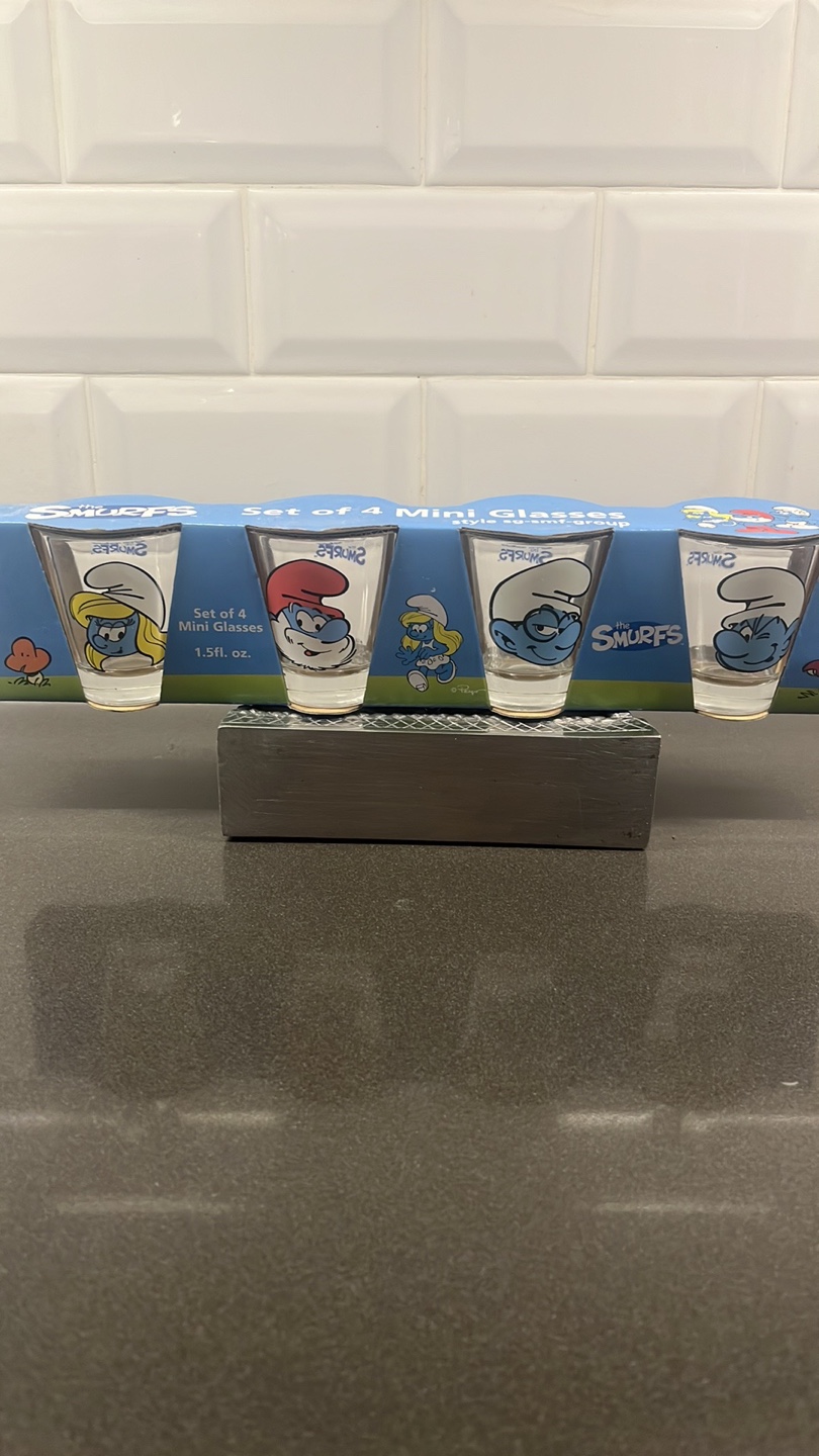 The Smurfs Set of 4 Mini Glasses
