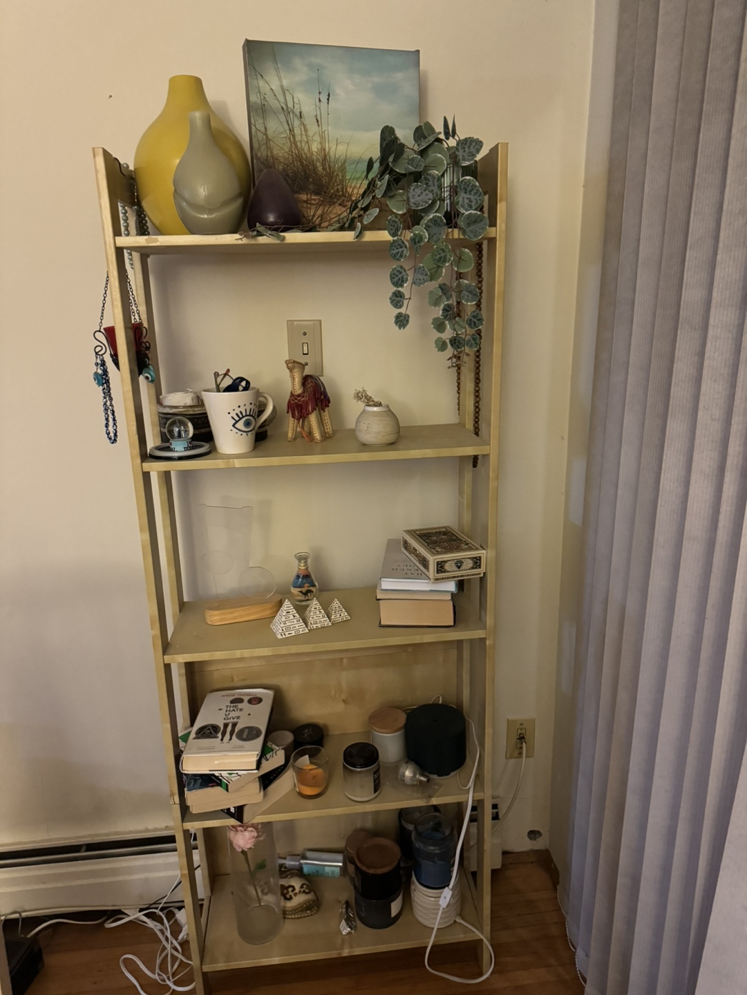 Wooden 4-Shelf Bookshelf