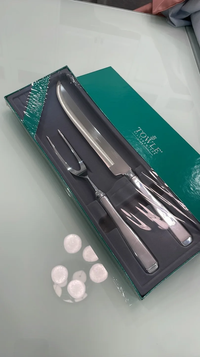 *NEW* Towle Silversmiths Stainless Steel Carving Set made in USA image indicator(4)