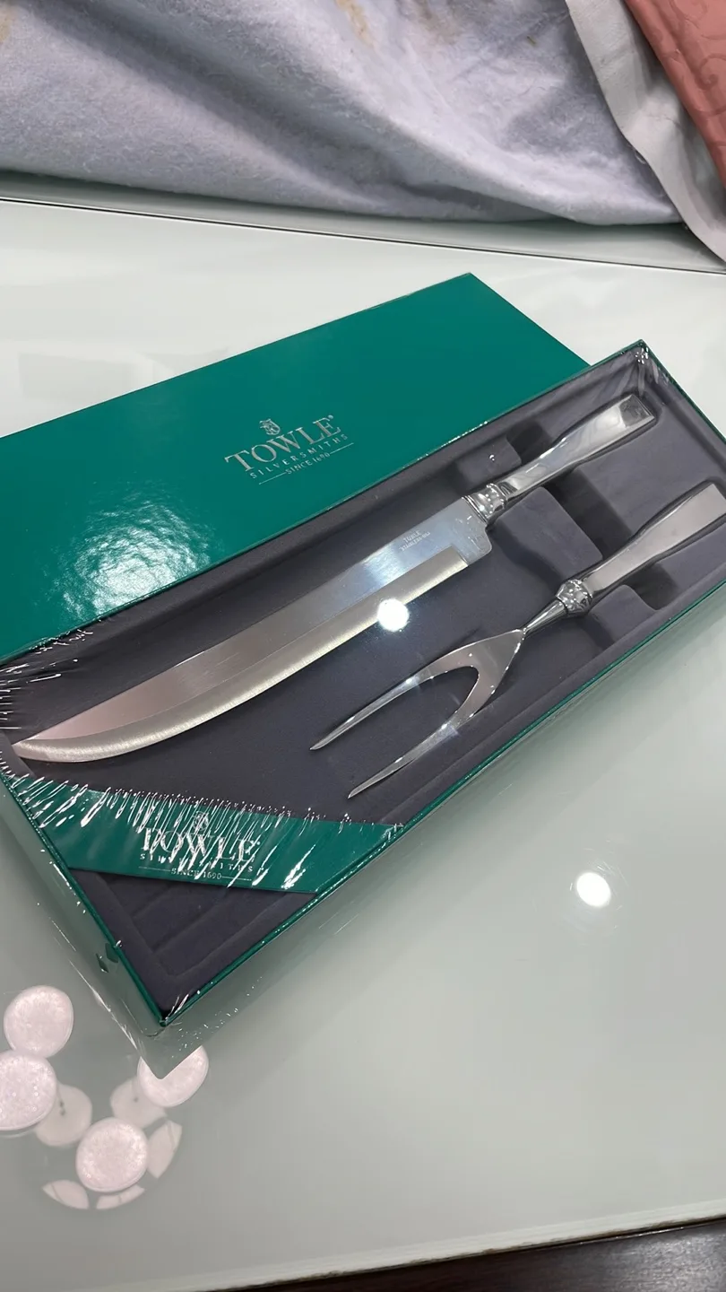 *NEW* Towle Silversmiths Stainless Steel Carving Set made in USA image indicator(2)